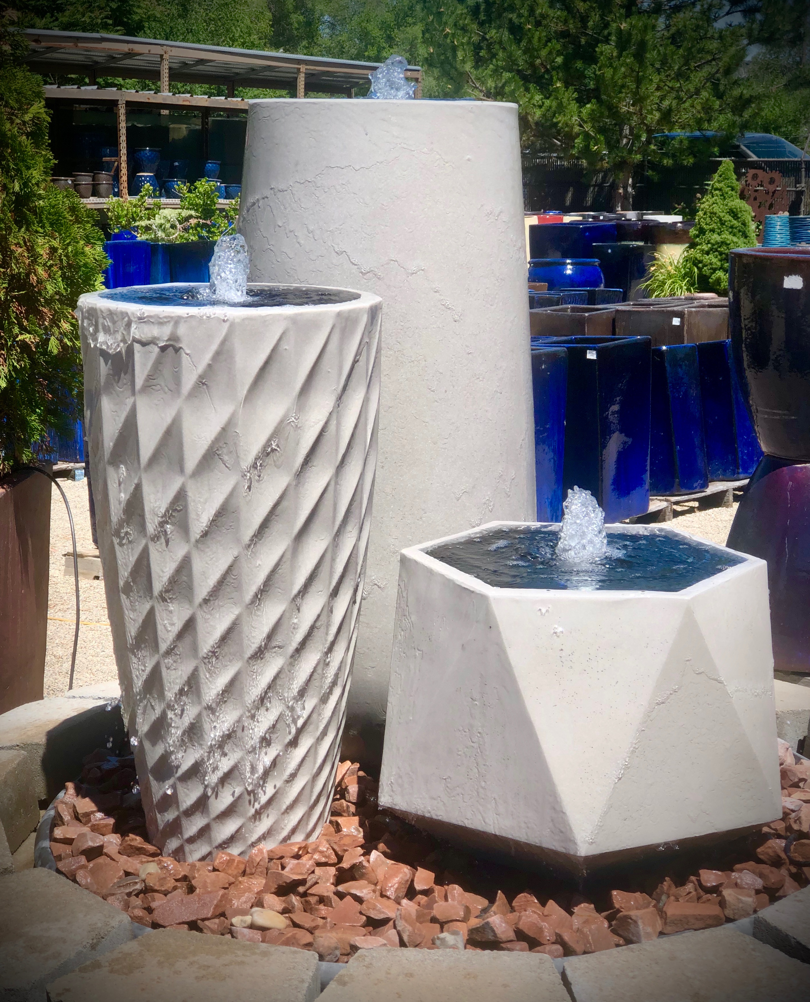 custom fountain created with botanicals exclusive pottery at botanicals sandy